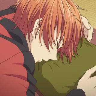 🐱 anime, sad, orange hair, character telegram sticker