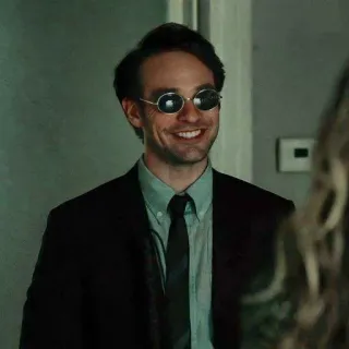 🛐 Matt Murdock Daredevil uomo, avvocato, occhiali da sole, completo telegram sticker