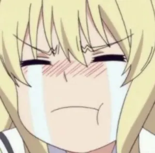 😪 Anime, Manga, Smutny, Płacz, Blondynka, Dziewczyna, Postać, Emocja telegram sticker