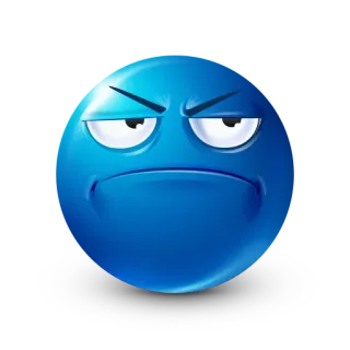 😑 Emoji, Azul, Cara, Enojado, Gruñón whatsapp sticker