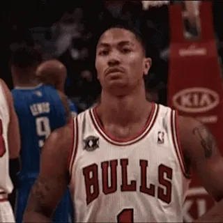 😗 Derrick Rose pallacanestro, sport, NBA, Chicago Bulls, atleta telegram sticker