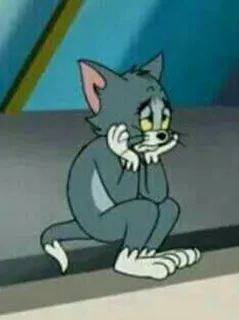 😥 Tom Cat cartoon, cat, sad, Tom and Jerry, animated telegram sticker