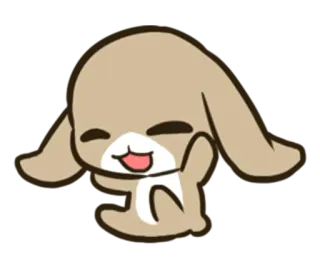 😄 Desenho animado, Coelho, Feliz, Fofo, Animal, Adesivo, Mamífero whatsapp sticker