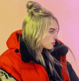 ✨ Billie Eilish billie eilish, chanteuse, musicienne, pop star, cheveux blonds, portrait telegram sticker