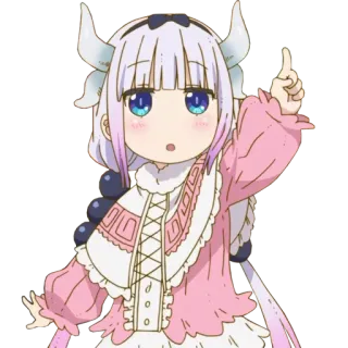 ☝ Kanna Kamui Miss Kobayashi's Dragon Maid anime, drago, Kanna, carino, kawaii telegram sticker