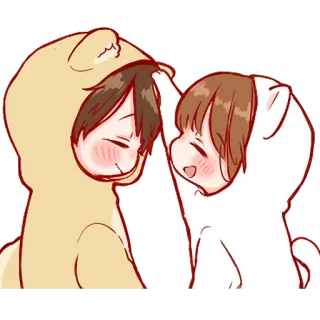 💞 cartoon, kawaii, cute, anime, couple, love telegram sticker
