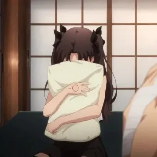 🙈 Rin Tohsaka Fate/stay night Anime, Personaggio, Cuscino, Fate, Fate/Stay Night, Rin Tohsaka telegram sticker