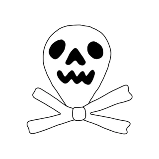 ☠️ caveira, ossos cruzados, pirata, perigo, ossos, morte whatsapp sticker