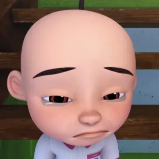 🦠 Upin Cartoon, Traurig, Weinend, Verweint, Figur, Upin, Animiert telegram sticker