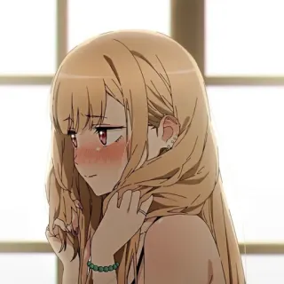 🥟 Marin Kitagawa My Dress-Up Darling anime, cute, blush, girl, long hair telegram sticker