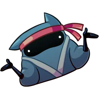 🤷‍♂️ Ninja, Desenho animado, Personagem, Adesivo, Faixa de cabeça, Máscara, Guerreiro telegram sticker