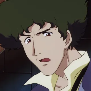 🚬 Spike Spiegel Cowboy Bebop Anime, Espaço, Cowboy, Spike Spiegel, Caçador de recompensas, Desenho animado, Retro whatsapp sticker