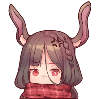 😡 Anime, Ragazza, Coniglio, Carino, Adesivo, Cartone animato telegram sticker