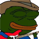 🎸 Pepe the Frog pepe, grenouille, guitare, cowboy whatsapp sticker