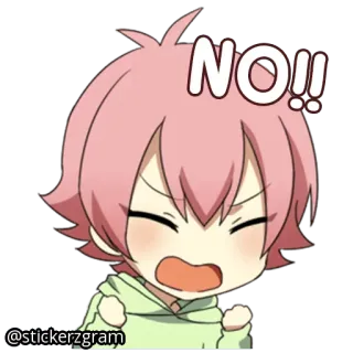 👎 NO!! Аниме, Мультфильм, Нет, Отрицание, Злой, Милый telegram sticker
