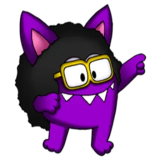 🎼 monster, purple, cartoon, glasses, funny telegram sticker
