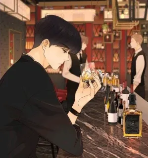 🚬 Mann, Bar, Getränk, Alkohol, Illustration whatsapp sticker
