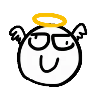 ⭐ Engel, Heiligenschein, Flügel, Cartoon, Grinsen, Zeichnung whatsapp sticker