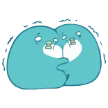 😢 lindo, kawaii, abrazo, achuchar, amistad, blob, dibujos animados, animado telegram sticker