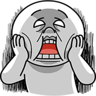 😱 Cartone animato, Emoji, Spaventato, Scioccato, Horror, Paura, Urlante telegram sticker