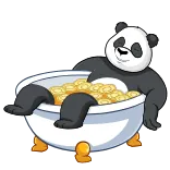 🍷 팬더, 목욕, 휴식, 만화 telegram sticker