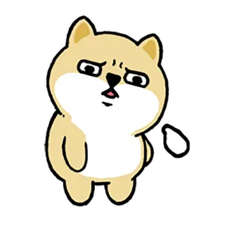 😥 狗, 动物, 可爱, 卡通, 宠物, 柴犬, 贴纸 whatsapp sticker