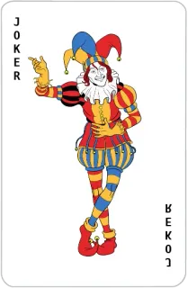 🃏 Joker JOKER Joker, Carta, Carta de juego, Payaso, Arlequín, Bufón telegram sticker