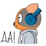 🙂 desenho animado, animal, fones de ouvido, adesivo whatsapp sticker