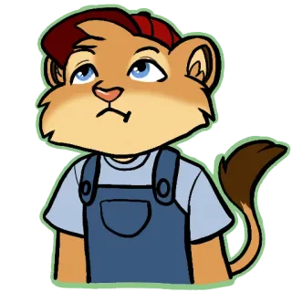 😒 dessin animé, animal, lion, personnage, dessin telegram sticker