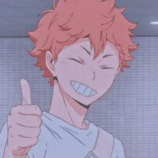 💫 Hinata Shoyo Haikyuu Anime, Manga, Haikyuu, Hinata Shoyo, Sport, Volleyball, Daumen hoch, Charakter telegram sticker
