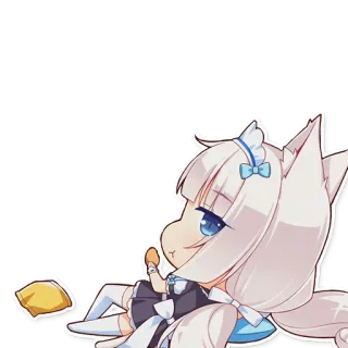 😒 Vanilla Nekopara anime, catgirl, chibi, cute, vanilla, nekopara whatsapp sticker