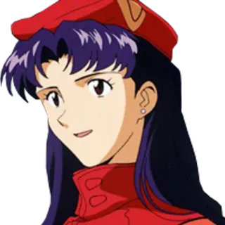 😯 Misato Katsuragi Neon Genesis Evangelion anime, woman, portrait, misato, evangelion telegram sticker
