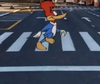🚶‍♂ Woody Woodpecker Woody Woodpecker, cartone animato, personaggio, camminare, attraversamento pedonale whatsapp sticker