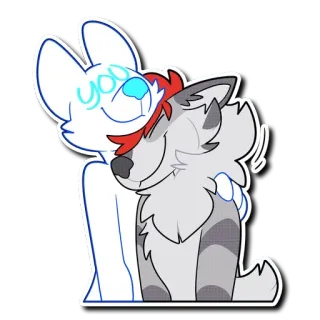 😊 you furry, hug, love, cute, anthropomorphic, cartoon telegram sticker