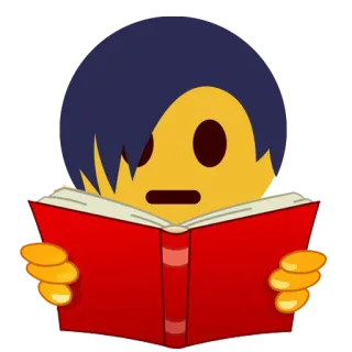📔 lectura, libro, emoji, persona, conocimiento, educación telegram sticker