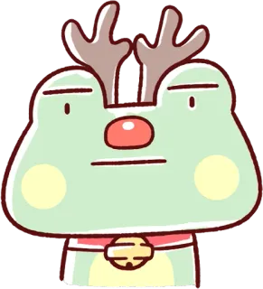 🦌 rana, natale, renna, carino, animale, cartone animato, adesivo whatsapp sticker