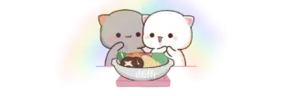 💞 défi น่ารัก, คาวาอิ, แมว, รุ้ง, บะหมี่, อาหาร, สติกเกอร์ telegram sticker