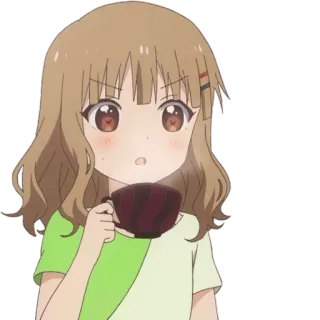 ☕️ anime, girl, cartoon, coffee, cute, manga telegram sticker