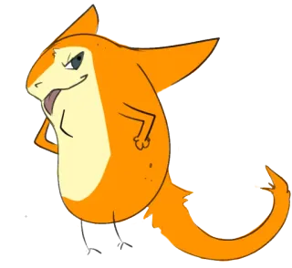 🥔 cartoon, animal, orange, character, drawing, illustration whatsapp sticker