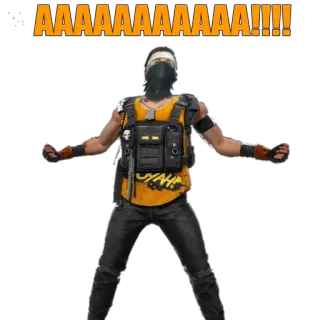 😤 AAAAAAAAAAA!!!!! urlo, urlare, personaggio, gilet, guanti, uomo telegram sticker