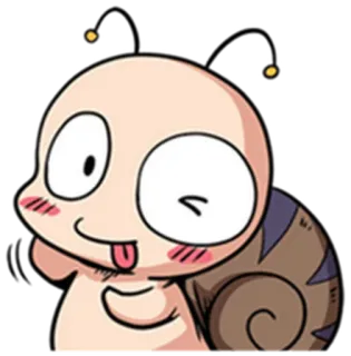 😜 siput, kartun, imut, binatang, emoji, kawaii whatsapp sticker