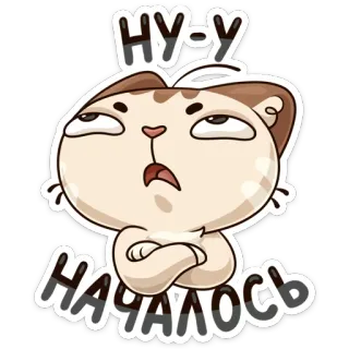 😒 НУ-У
НАЧАЛОСЬ chat, autocollant, russe, dégoût, humeur, mignon telegram sticker