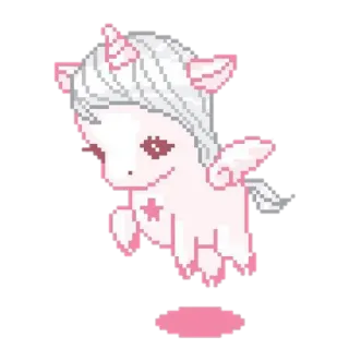 💗 unicorn, pegasus, fantasy, cute, pink, star telegram sticker