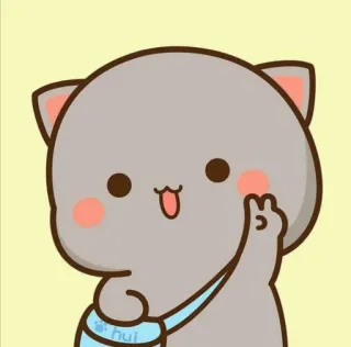 ✌️ hui cat, cute, kawaii, animal, sticker whatsapp sticker