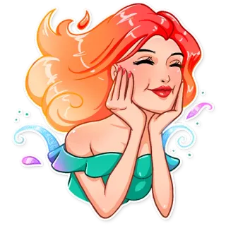😊 wanita, stiker, kartun, berambut merah, senyum, gadis whatsapp sticker