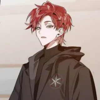 🌑 anime, red hair, cartoon, character, illustration telegram sticker