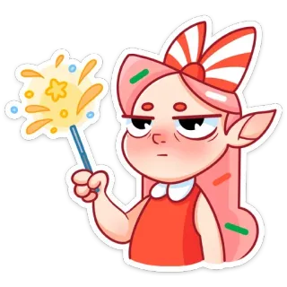🥳 Dibujo animado, Personaje, Brillo, Lindo, Chica, Dulce, Magia telegram sticker
