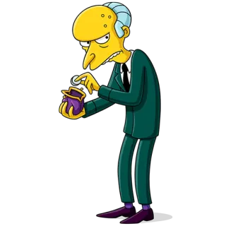 😊 Mr. Burns The Simpsons Mr. Burns, Simpsons, Kartun, Uang, Kaya, Jahat telegram sticker