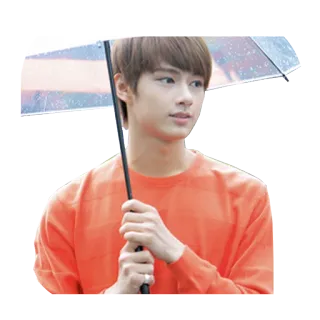 ☔ persona, ombrello, arancione, casual, kpop telegram sticker
