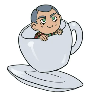 ☕️ tasse, tasse à thé, portrait, homme, dessin animé telegram sticker